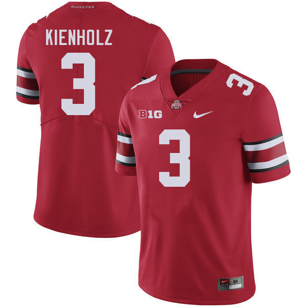 Men #3 Lincoln Kienholz Ohio State Buckeyes College Football Jerseys Stitched-Red